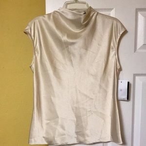 Liz Claiborne sz 12 satin cream sleeveless top nwt